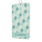 Blauw Marokkaans Trellis, Quatrefoil, Jouw naam Luchtverfrisser (Links)