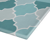 Blauw Marokkaans Trellis, Quatrefoil, Jouw naam Snijplank (Hoek)