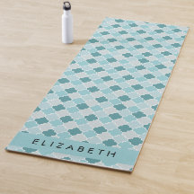 Blauw Marokkaans Trellis, Quatrefoil, Jouw naam