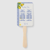  blauw Marokkaanse tegels Geïnspireerde Hand Fan Handwaaier (Achterkant)