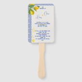  blauw Marokkaanse tegels Geïnspireerde Hand Fan Handwaaier (Voorkant)