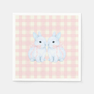 Blauw Marshmallow Konijn Konijnen Pasen Servet