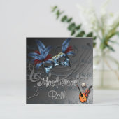 Blauw masker op uitnodiging van Black Masquerade B (Staand voorkant)
