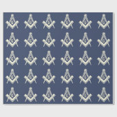 Blauw Masonic Wrapping Paper Cadeaupapier (Vlak)