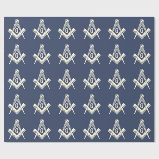 Blauw Masonic Wrapping Paper Cadeaupapier (Vlak)