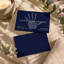 Blauw Massagetherapeut Visitekaartje