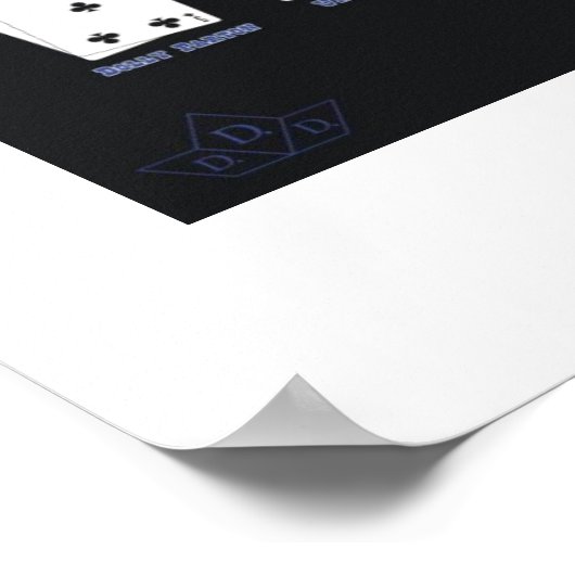 Blauw mat-kaarten voor Texas Holdem Poster (Hoek)