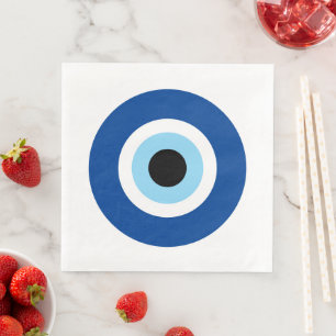 Blauw Mati Boze Oog symbool dinerfeest servetten
