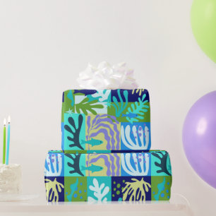 Blauw Matisse papier uitsparingen geïnspireerd oce