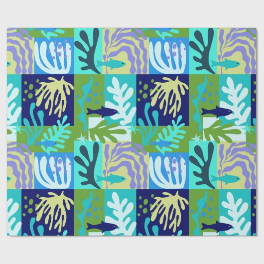 Blauw Matisse papier uitsparingen geïnspireerd oce (Vlak)