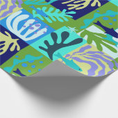 Blauw Matisse papier uitsparingen geïnspireerd oce (Hoek)