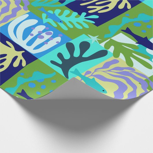 Blauw Matisse papier uitsparingen geïnspireerd oce (Hoek)