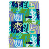 Blauw Matisse papier uitsparingen geïnspireerd oce Medium Cadeauzakje (Achterkant)