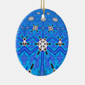 blauw matrixraster keramisch ornament (Rechts)
