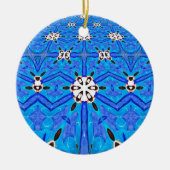 blauw matrixraster keramisch ornament (Voorkant)