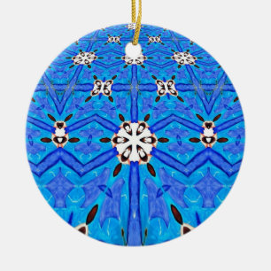 blauw matrixraster keramisch ornament