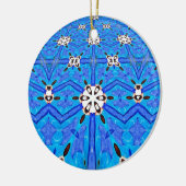 blauw matrixraster keramisch ornament (Links)