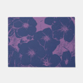 Blauw mauve bloempatroon deurmat (Voorkant)