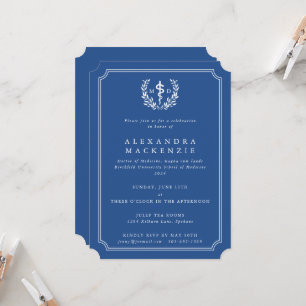 Blauw MD Asclepius + Lauwerkrans Afstuderen Kaart