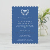 Blauw MD Caduceus+Laurierkrans Afstuderen Kaart (Staand voorkant)