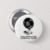 BLAUW ME RONDE BUTTON 5,7 CM (Voorkant /achterkant)