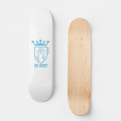 Blauw: Mean Crest & Crown Persoonlijk Skateboard (Voorkant)