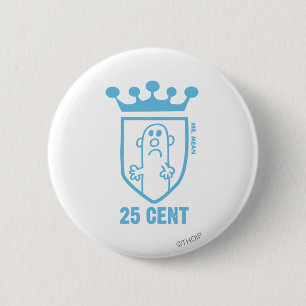 Blauw: Mean Crest & Crown Ronde Button 5,7 Cm
