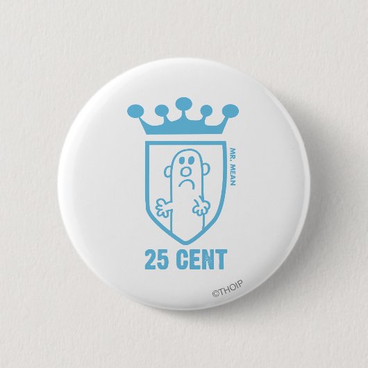 Blauw: Mean Crest & Crown Ronde Button 5,7 Cm (Voorkant)