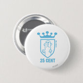 Blauw: Mean Crest & Crown Ronde Button 5,7 Cm (Voorkant /achterkant)