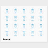Blauw: Mean Crest & Crown Ronde Sticker (Vel)