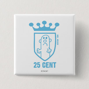 Blauw: Mean Crest & Crown Vierkante Button 5,1 Cm