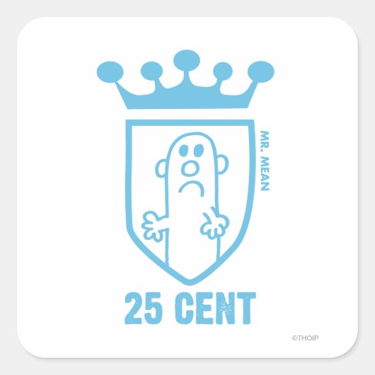 Blauw: Mean Crest & Crown Vierkante Sticker (Voorkant)