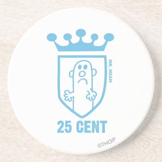 Blauw: Mean Crest & Crown Zandsteen Onderzetter (Voorkant)