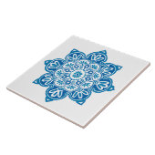 Blauw medaillon Keramische tegel Tegeltje (Zijkant)