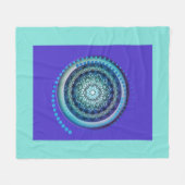 Blauw medaillonkiral ontwerp-dwerg fleece deken (Voorkant (Horizontaal))