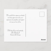 Blauw medeleven rouwdienst Elegant Eenvoudig Dank  Briefkaart (Achterkant)