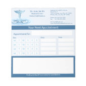 Blauw Medisch Caduceus Water Rimpelingen Afspraak Notitieblok (Voorkant)