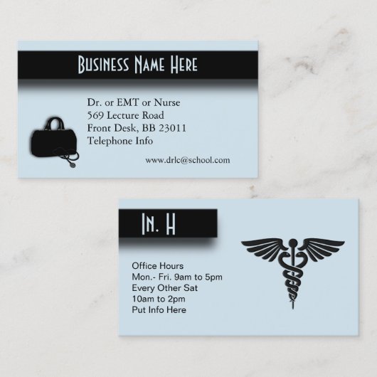 Blauw medisch Visitekaartje (Voorkant / Achterkant)