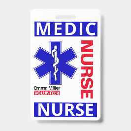 Blauw medische dokter aangepaste naam ID-werknemer Badge