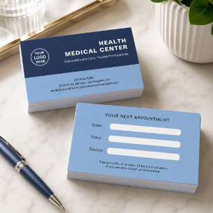 Blauw Medische Zorg Kliniek Dokter Professioneel Afsprakenkaartje