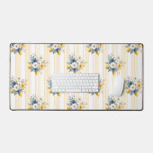 Blauw Mediterraan Citroen Patroon Bureaumat (Keyboard & Muis)