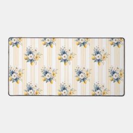 Blauw Mediterraan Citroen Patroon Bureaumat