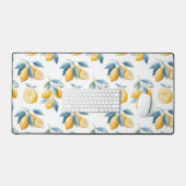 Blauw Mediterraan Citroen Patroon Bureaumat (Keyboard & Muis)