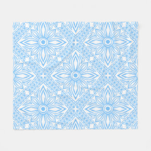 Blauw mediterraan Italiaans tegel decoratief patro Fleece Deken