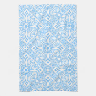 Blauw mediterraan Italiaans tegel decoratief patro Theedoek