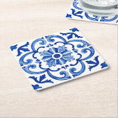 Blauw Mediterraan  Kartonnen Onderzetters (Schuin)
