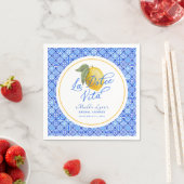 Blauw Mediterraan La Dolce Vita Bruidsmeisje Feest Servet (Insitu)