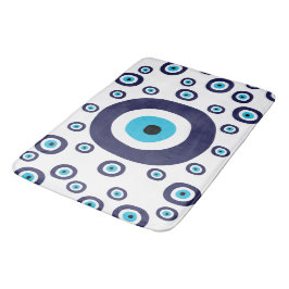Blauw Mediterraan Nazar Evil Eye Badkamer Decor Badmat