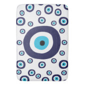 Blauw Mediterraan Nazar Evil Eye Badkamer Decor Badmat (Voorkant Verticaal)