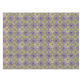 Blauw mediterraan patroongele bloesems tafelkleed (Voorkant (Horizontaal))